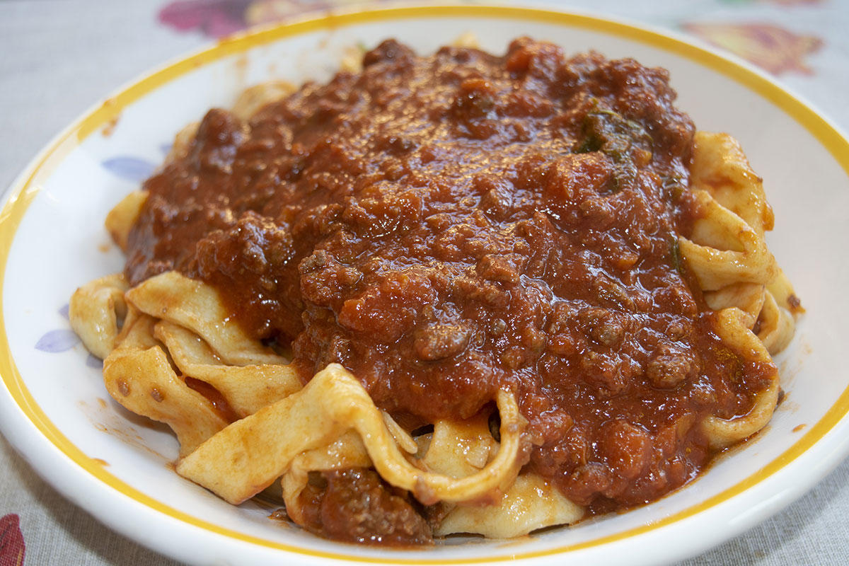 Image of a wild boar pappardelle pasta dish