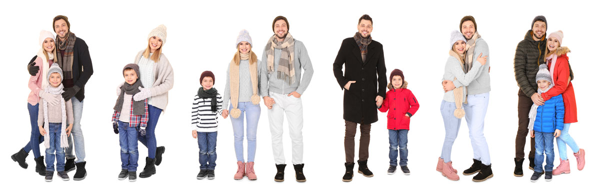 Groups of families and couples ready for winter 