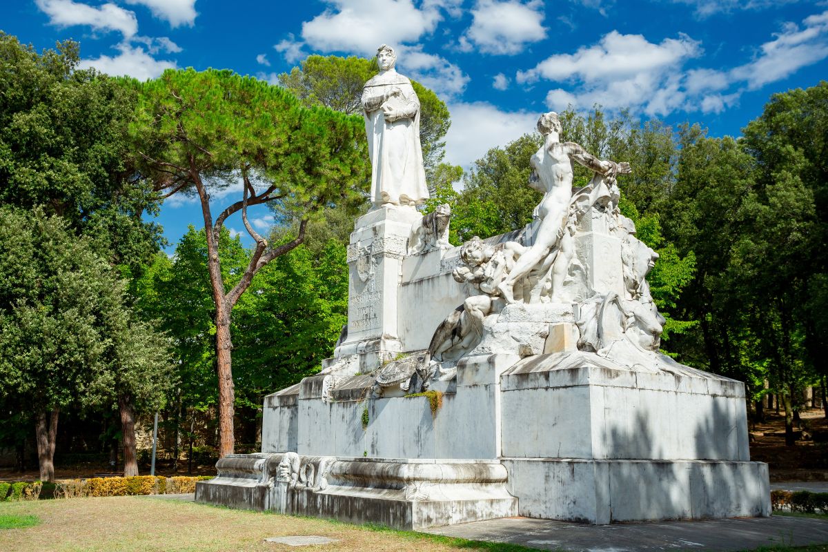 The Francesco Petrarca monument in Arezzo, Tuscany