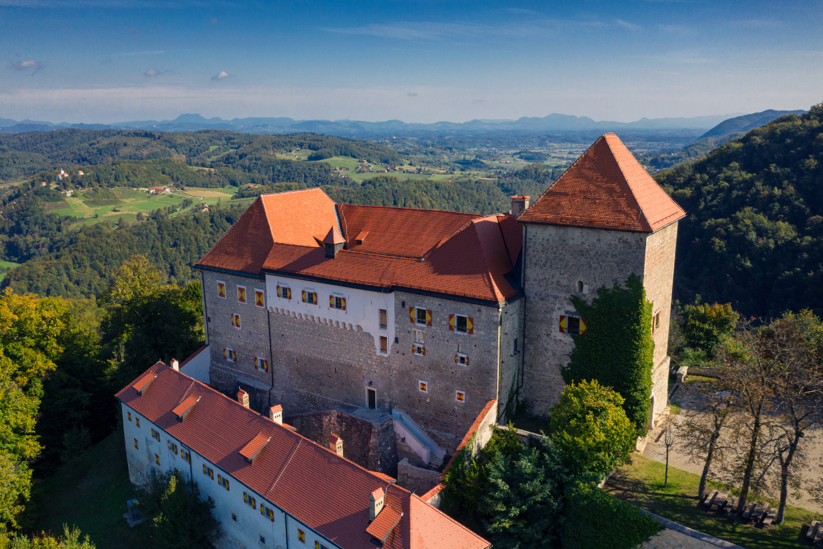 Podsreda Castle dominating above the valley,  Kozjansko Park, Slovenia